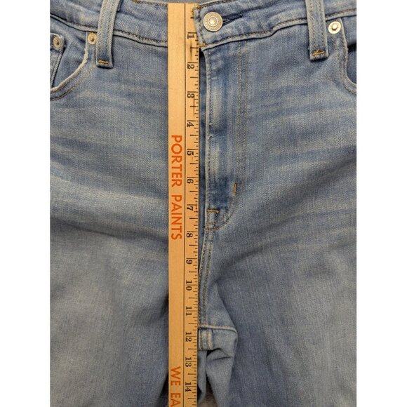 Levis 726 Flare Jeans Womens 34 34x32 Light Wash Distressed High Rise Stretch - Picture 6 of 16